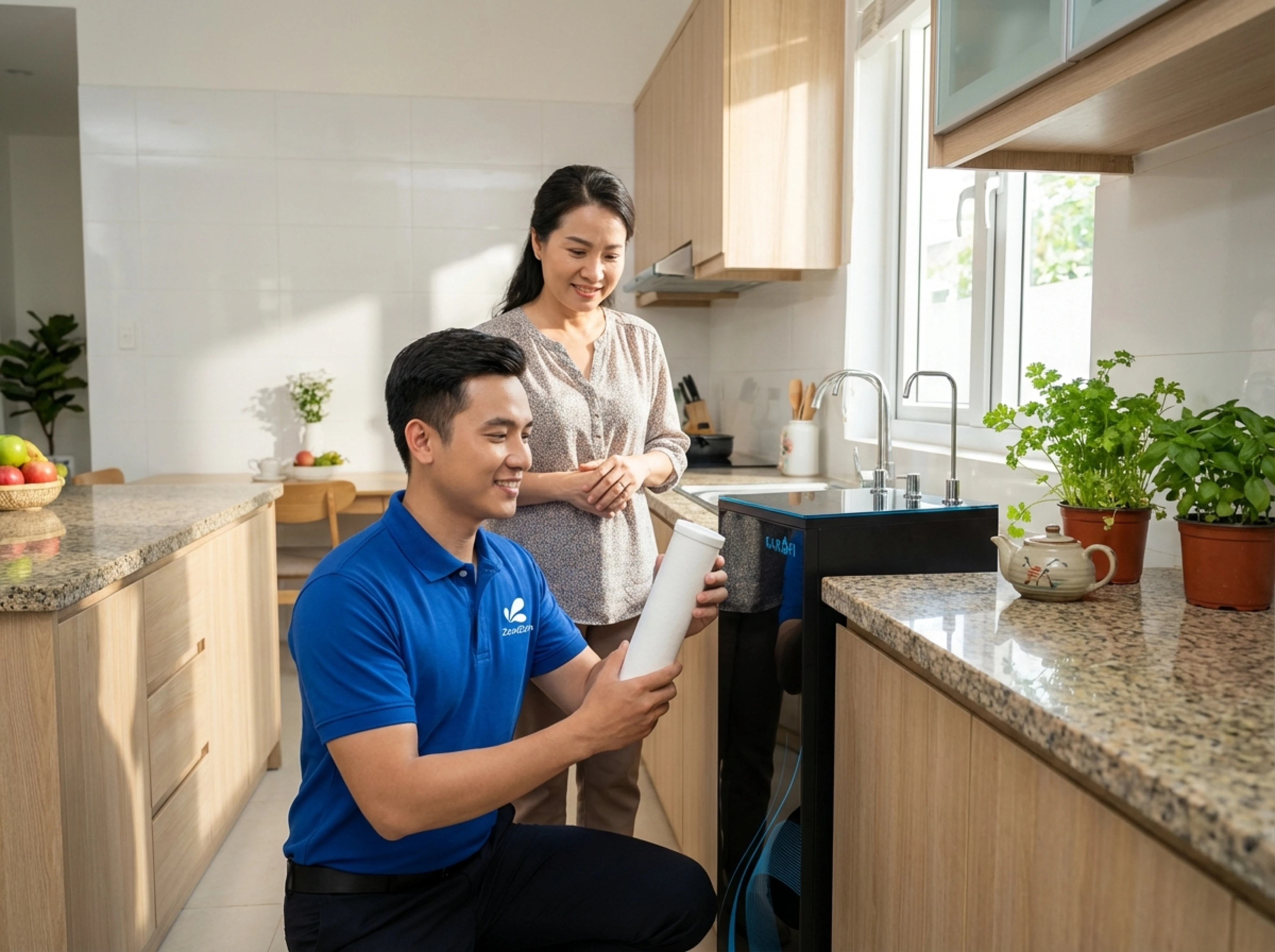 Muốn Thay Lõi Lọc Nước Vì Sợ Bẩn, Tôi Bất Ngờ Khi Kỹ Thuật Viên ZOMZEM Nói "Chưa Cần"