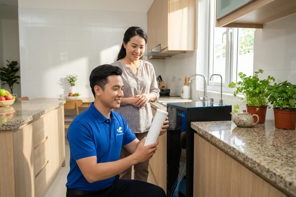 Muốn Thay Lõi Lọc Nước Vì Sợ Bẩn, Tôi Bất Ngờ Khi Kỹ Thuật Viên ZOMZEM Nói "Chưa Cần"